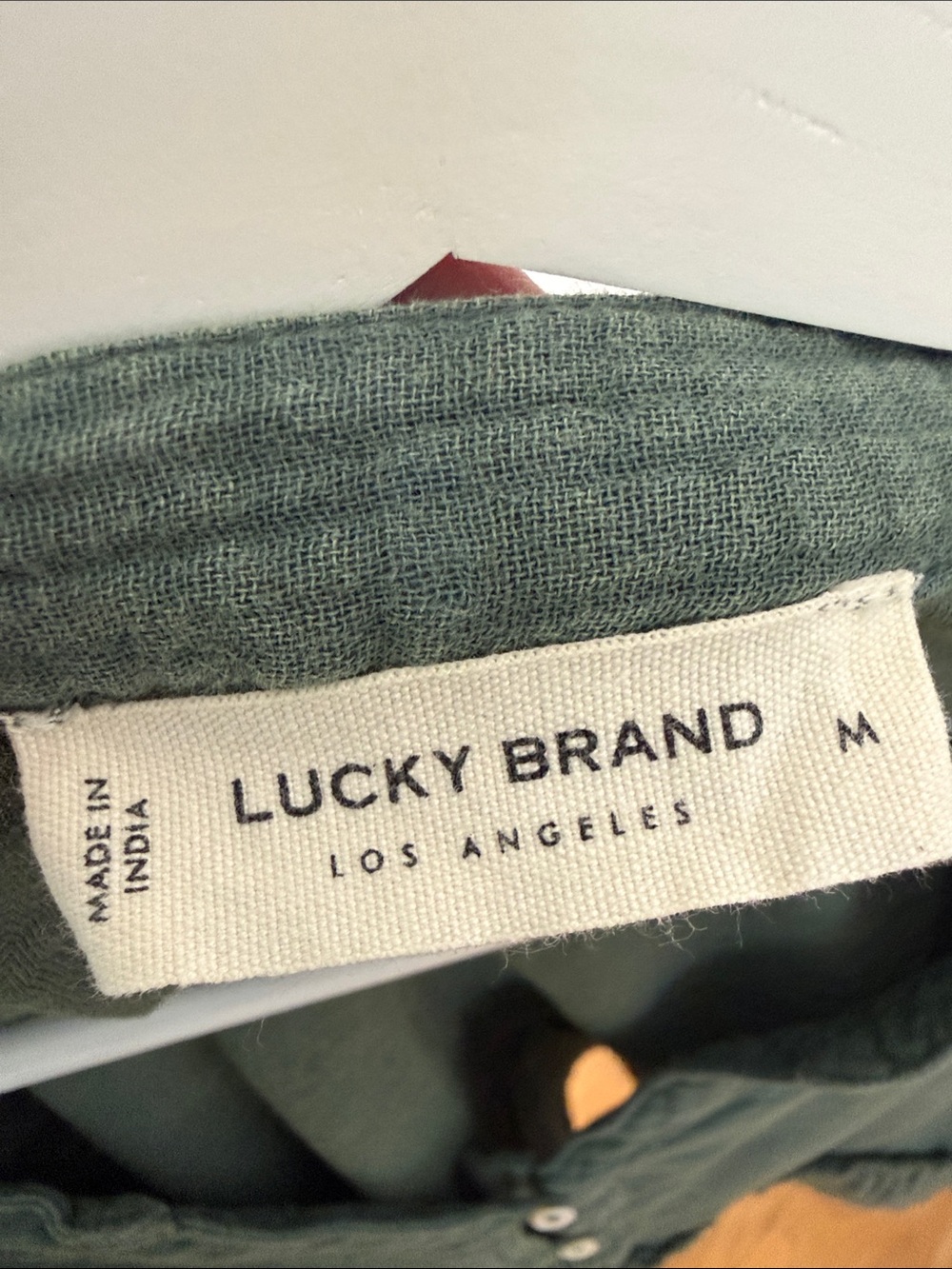 Lucky Brand Green Cotton Button-Up Peplum Blouse - Picture 4 of 4